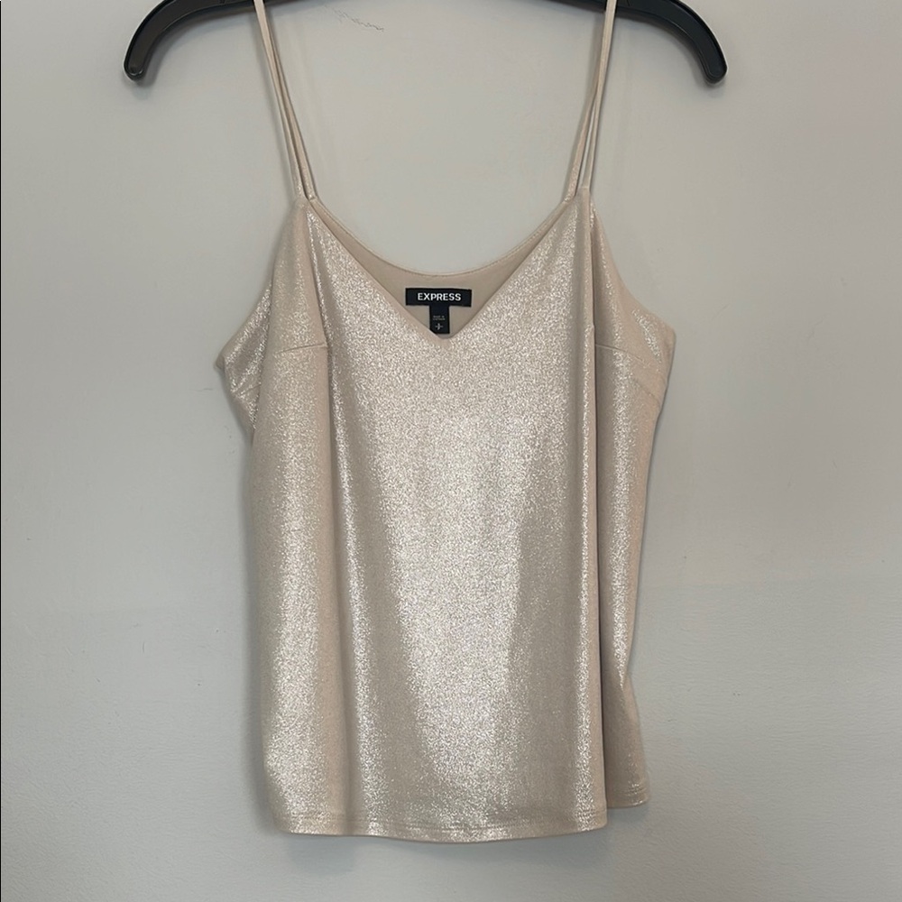 Express Women's Cream Glitter Top